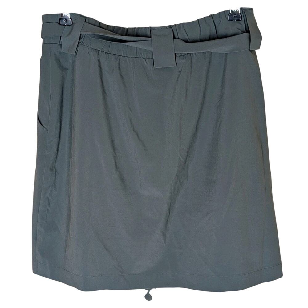 Athleta Skort Shorts Womens S Skyline Paper Bag Tie Elastic Waist Olive Green - Picture 2 of 9
